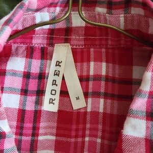 Roper Women's Pink Plaid Button Down Rodeo Shirt